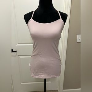 Lululemon light pink tank top with sports bra, women’s size 6